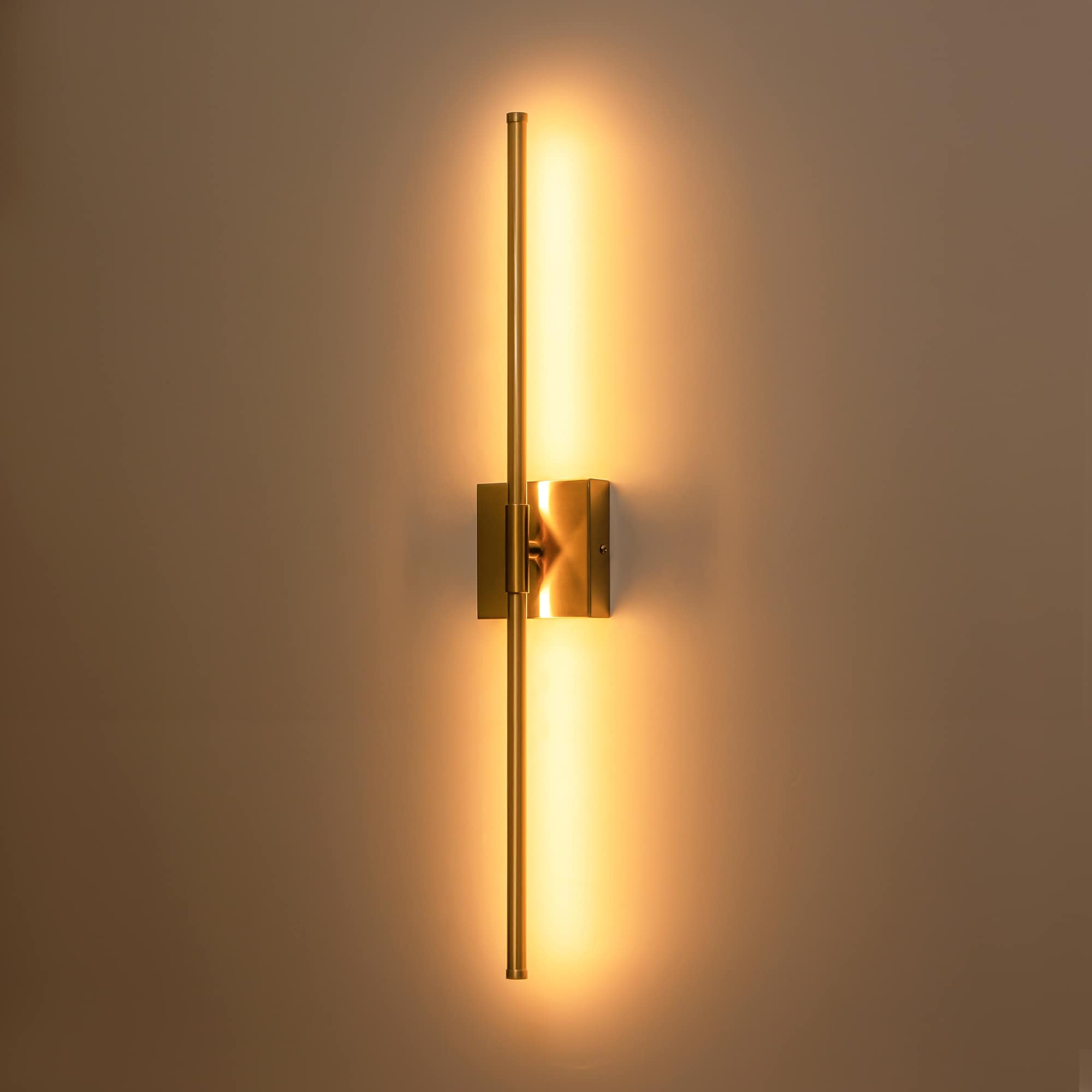 1-Light Black/ Gold/ Nickel Modern Long Linear Strip Wall Sconce Dimmable LED Bathroom Vanity Light