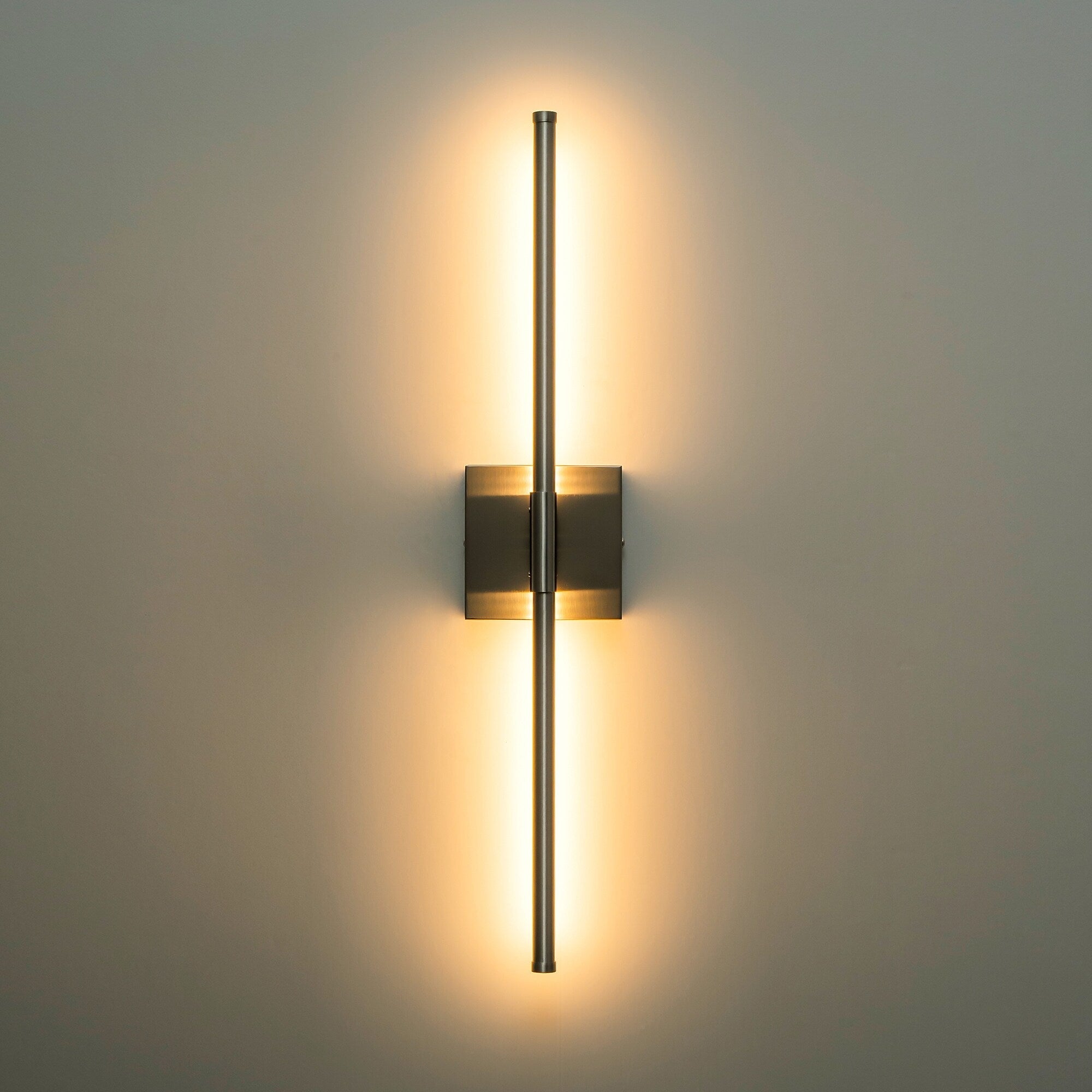 1-Light Black/ Gold/ Nickel Modern Long Linear Strip Wall Sconce Dimmable LED Bathroom Vanity Light