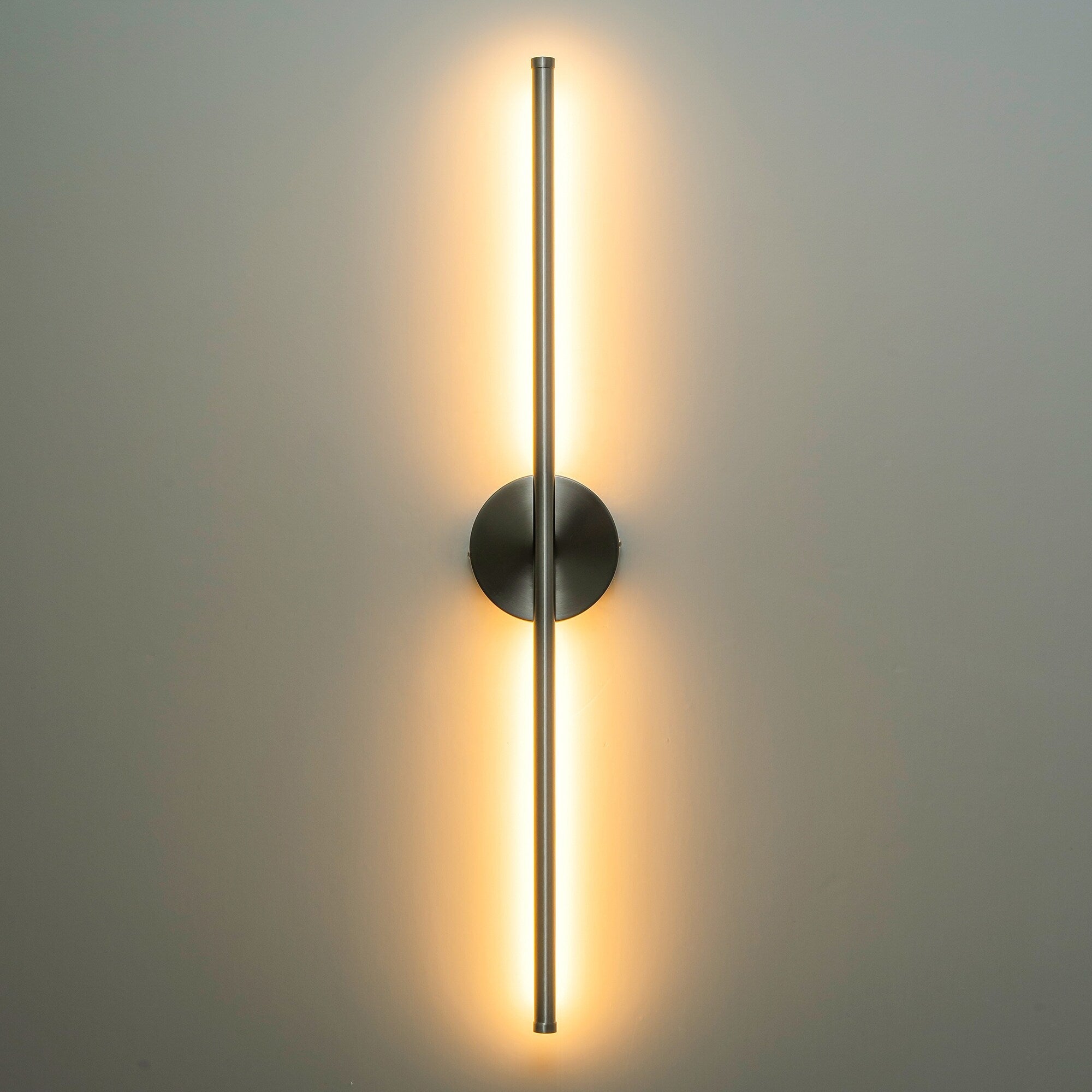 1-Light Black/ Gold/ Nickel Modern Long Linear Strip Wall Sconce Dimmable LED Bathroom Vanity Light