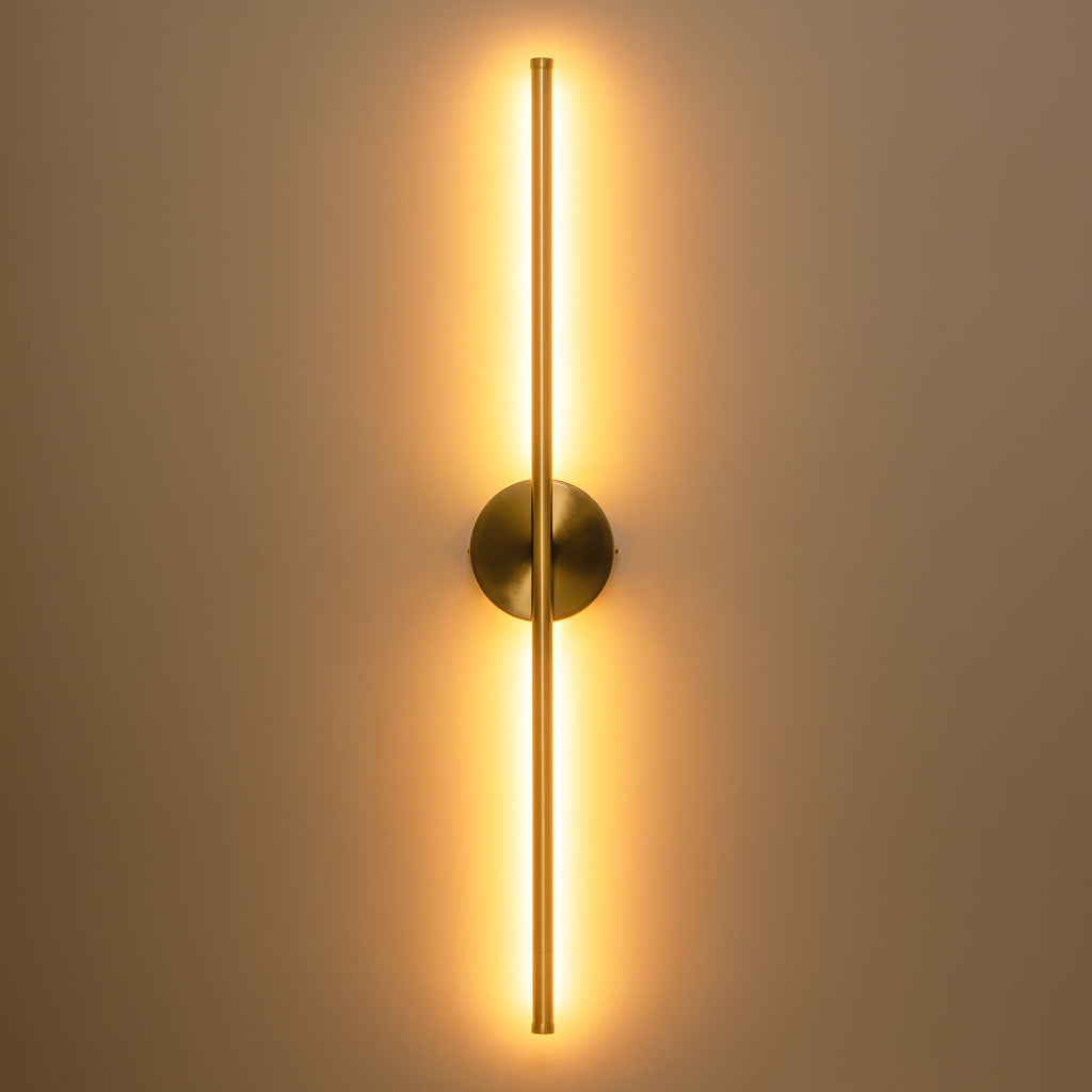 1-Light Black/ Gold/ Nickel Modern Long Linear Strip Wall Sconce Dimmable LED Bathroom Vanity Light