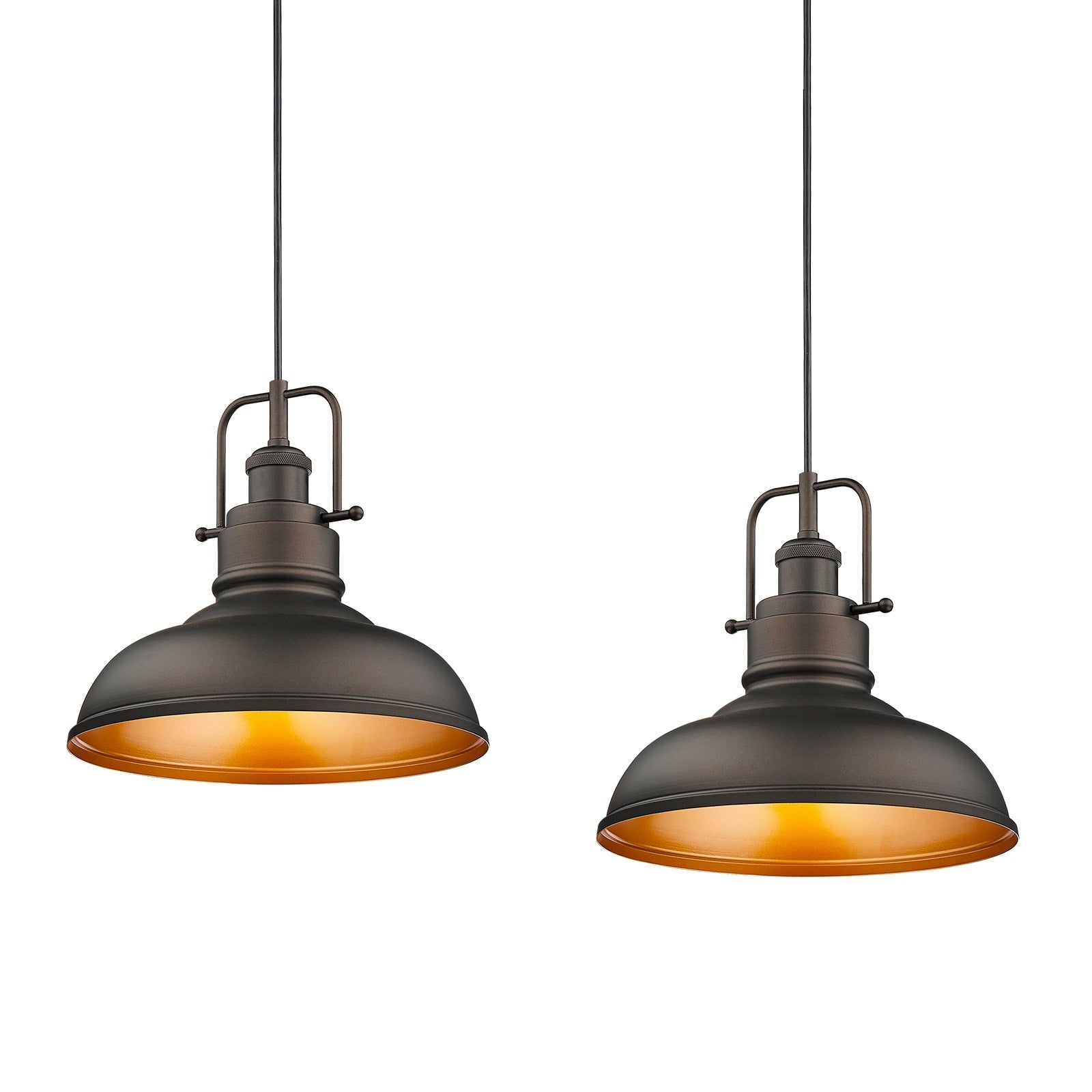 1-Light Industrial Farmhouse Metal Dome Pendant Light, Oil Rubbed Bronze Finish