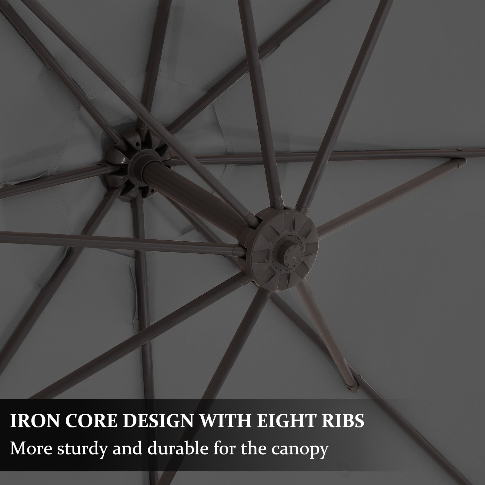 10ft Steel Crank Lift Hanging Offset Cantilever Umbrella