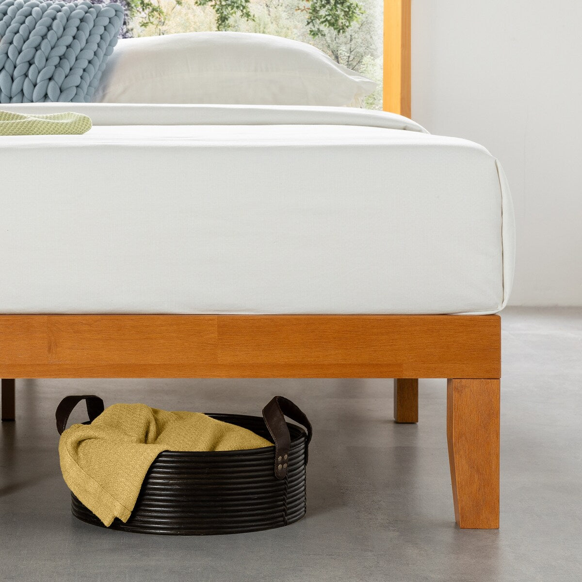 Cadre de lit plateforme classique en bois massif 12