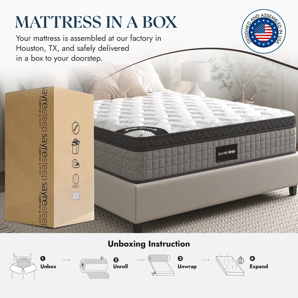 Assemblé aux États-Unis - Matelas hybride 12 Diamond à ressorts ensachés et mousse à mémoire de forme Cool Gel