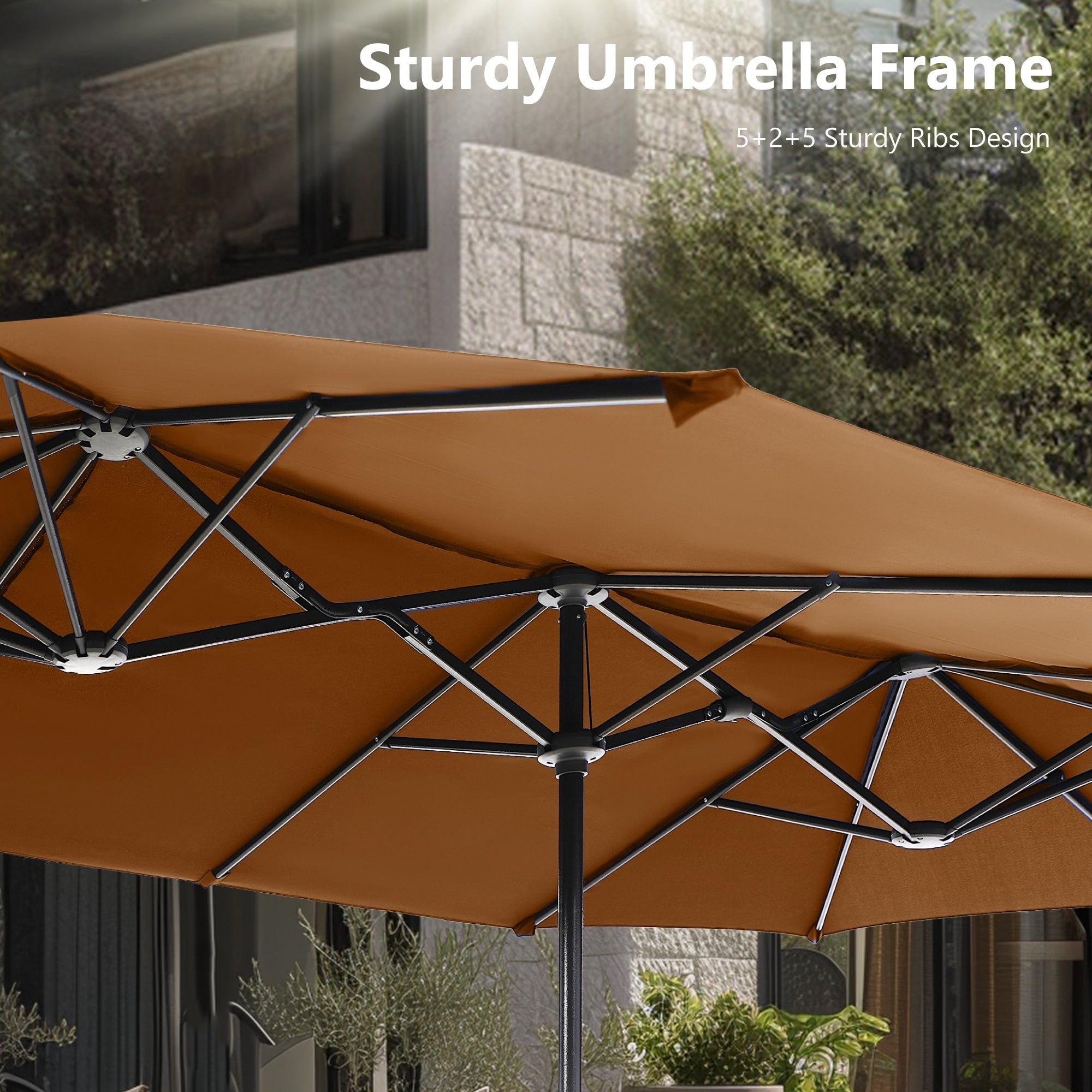 MAISON ARTS 13ft Double -Sided Patio Umbrella Extra Large with Crank