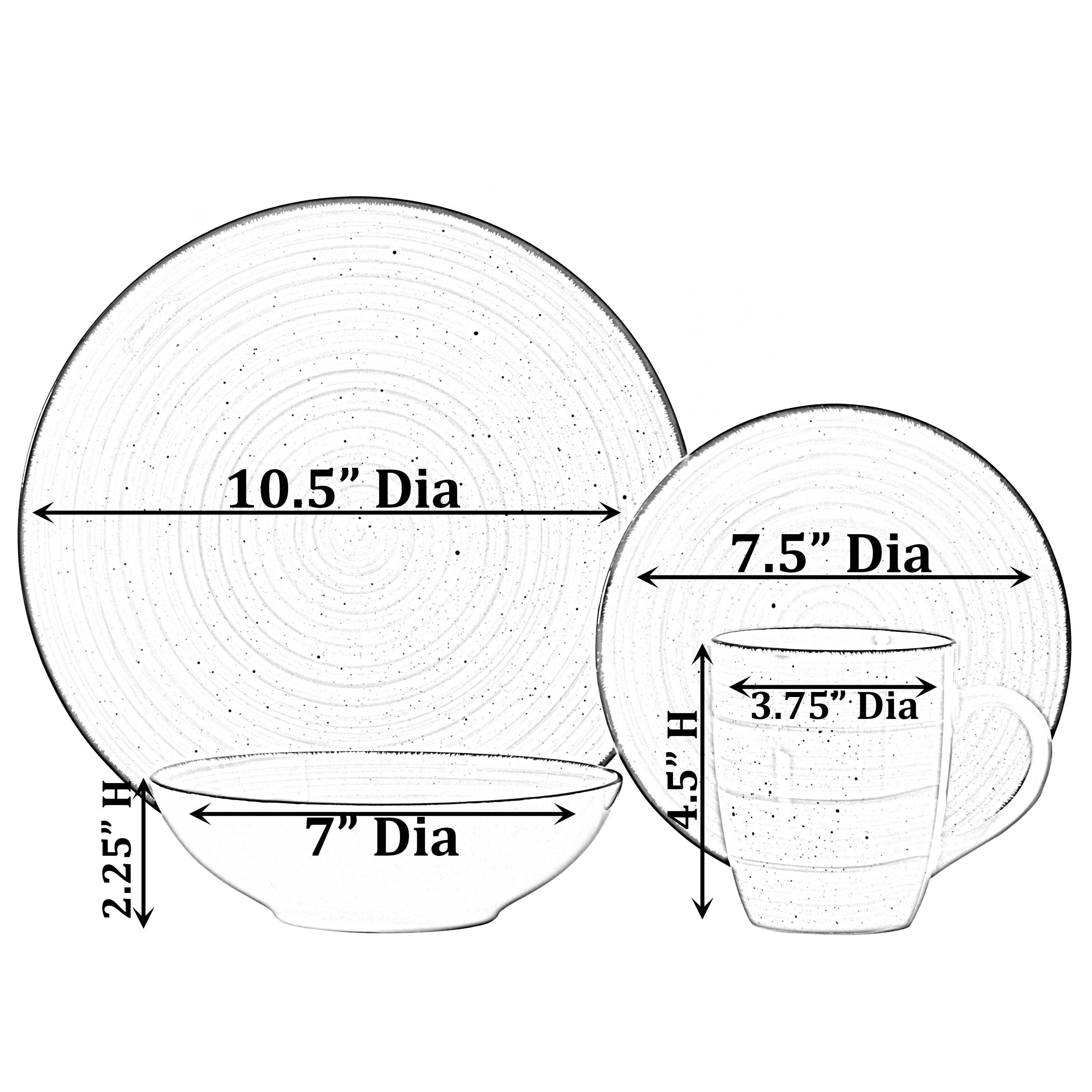 Dinewares Spin Wash Dinnerware Dish Set, Mugs, Salad and Dinner Plates and Bowls Sets, High Quality Dishes