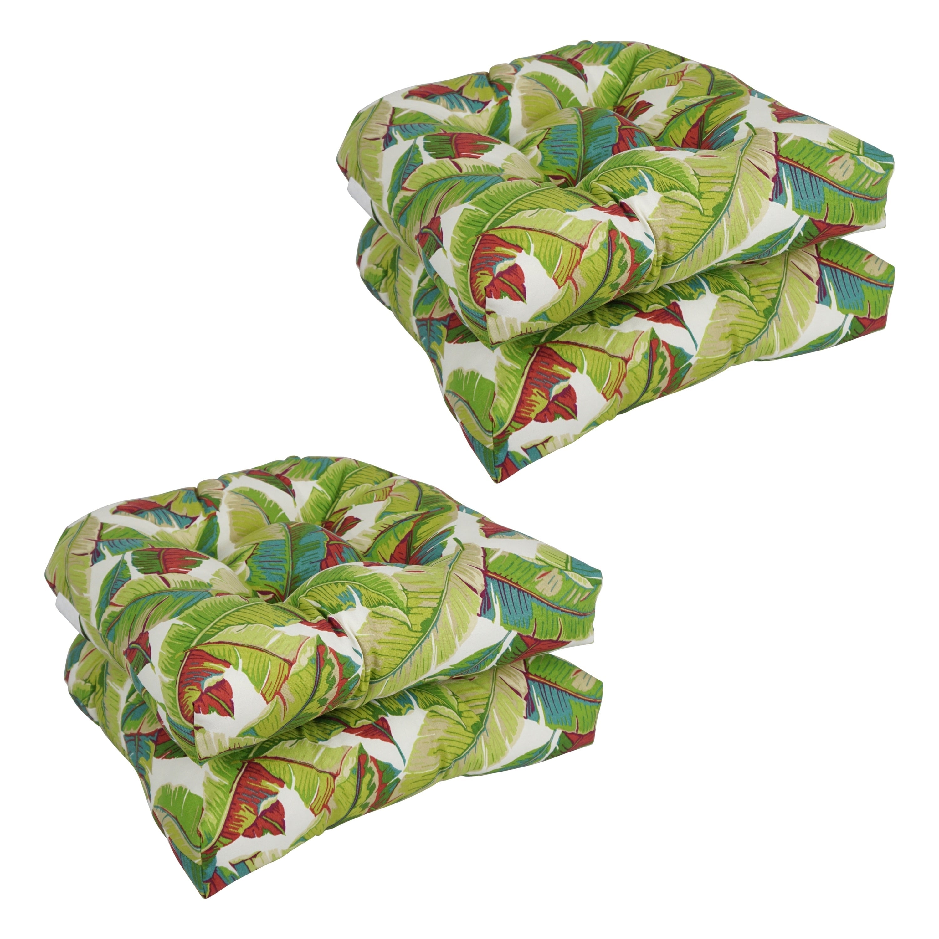 19-inch Rounded Back Indoor/Outdoor Chair Cushions (Set of 4) - 19 x 19