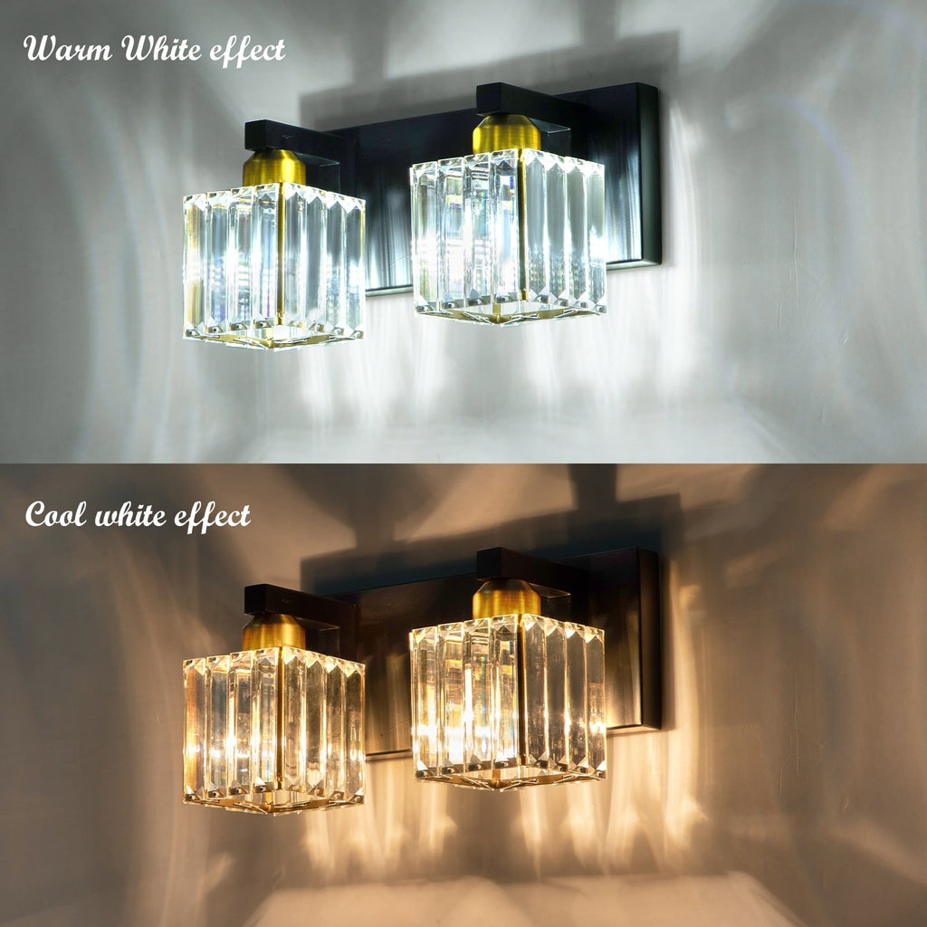 2/3/4/5 Light Bathroom Vanity Light Wall Sconce with Crystal Shade