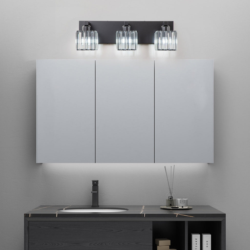 2/3/4/5 Light Bathroom Vanity Light Wall Sconce with Crystal Shade