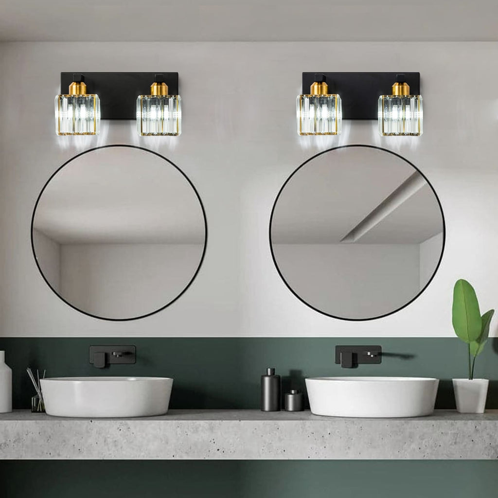 2/3/4/5 Light Bathroom Vanity Light Wall Sconce with Crystal Shade