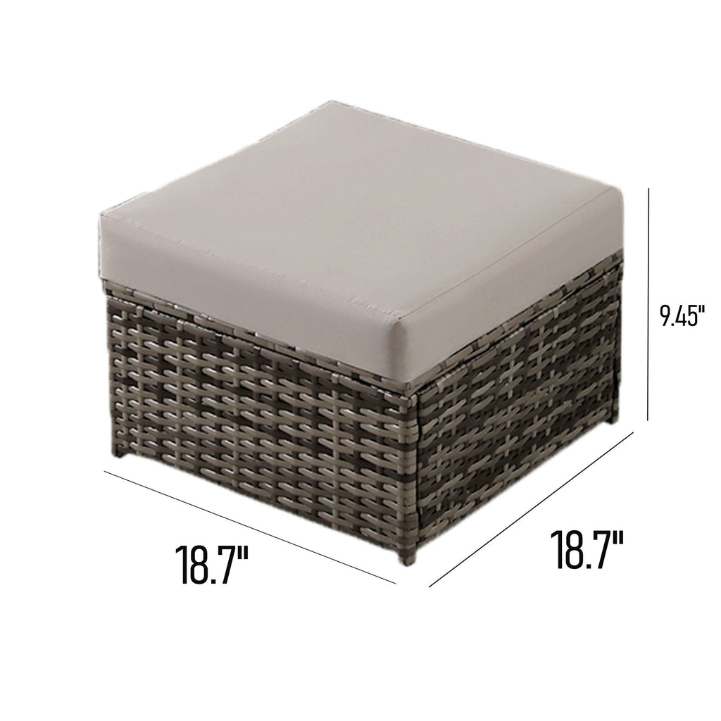 2-PC Patio Wicker Ottomans--Clearance