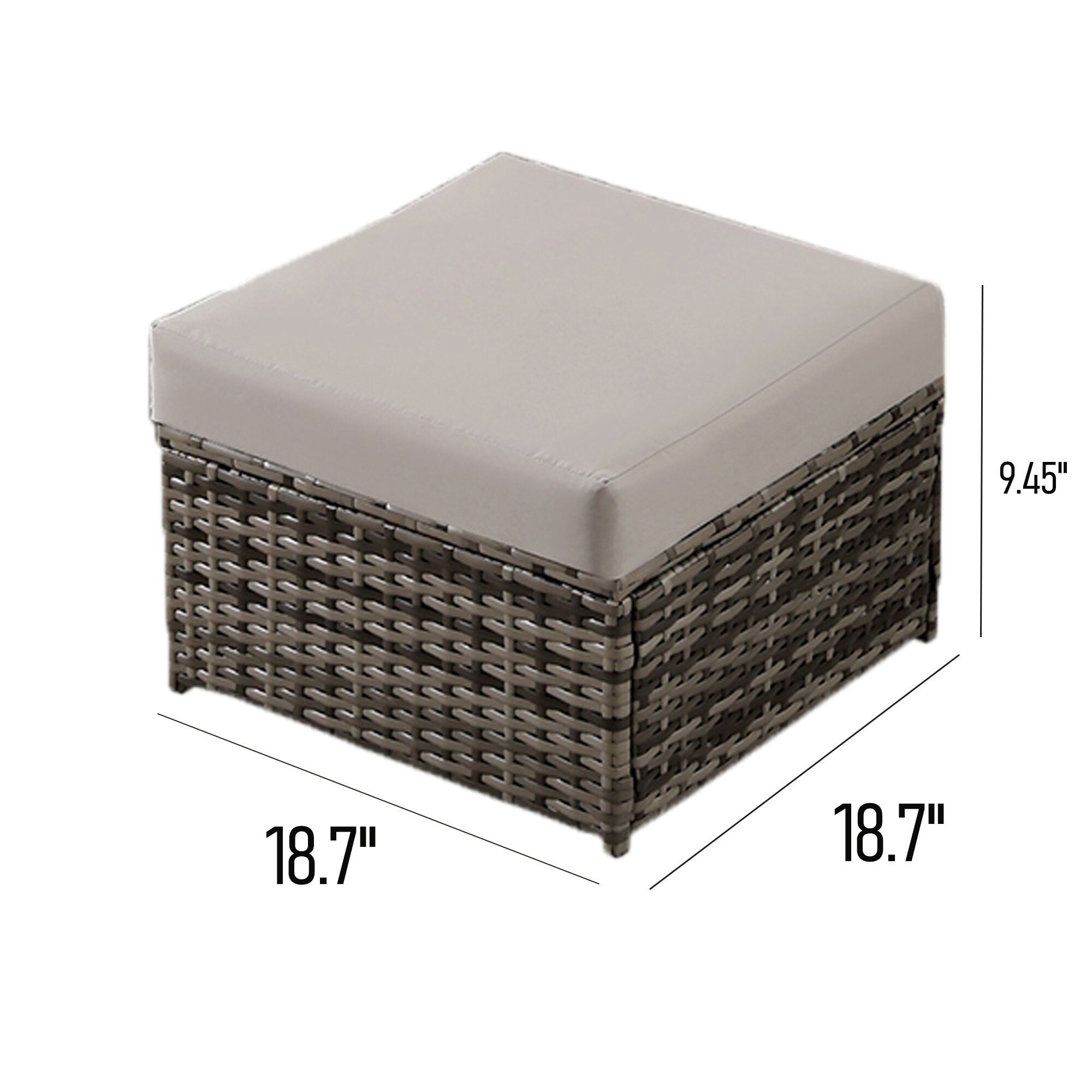 2-PC Patio Wicker Ottomans--Clearance