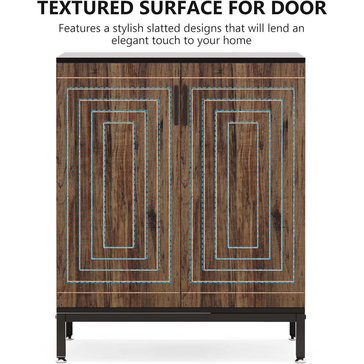 Meuble de rangement à chaussures moderne avec portes, 20 paires, 6 niveaux, pour entrée