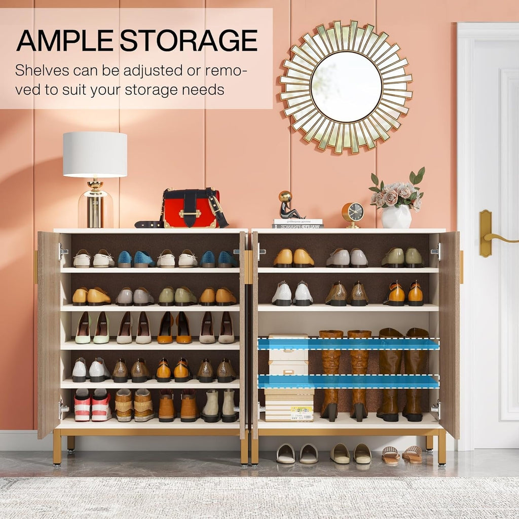 Meuble de rangement à chaussures moderne avec portes, 20 paires, 6 niveaux, pour entrée