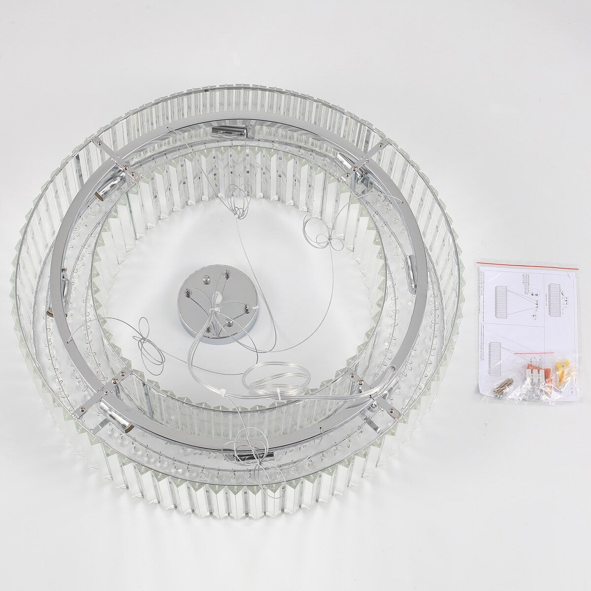 Lustre de ferme de 63 cm à 8 lumières, lustre en cristal, lustre tambour pour salle à manger, salon, chambre à coucher, cuisine