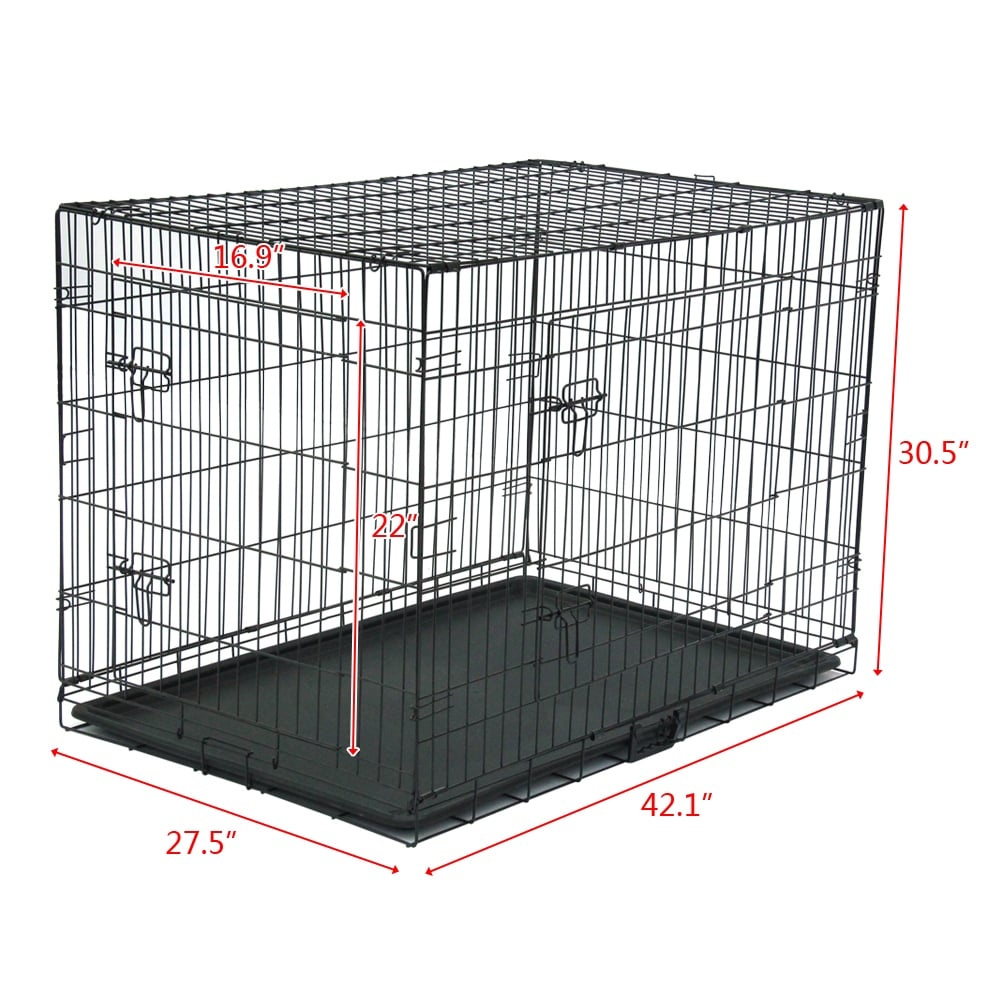 24 to 48 Pet Kennel Cat Dog Folding Steel Crate Animal Playpen Wire Metal