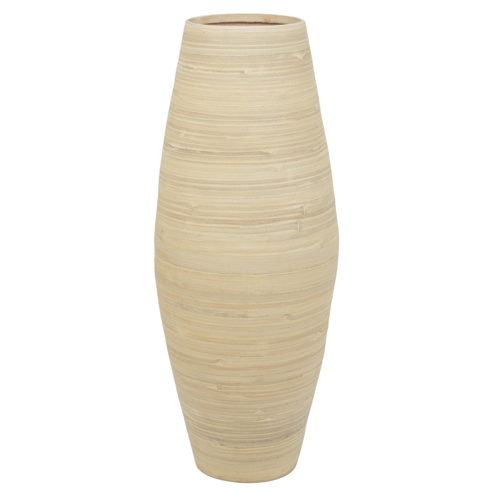 Uniquewise Tall Cylinder Bamboo Floor Vase Decorative Accent for Hotel Lobbies and Spa, Perfect Decor for Living Room or Hallway