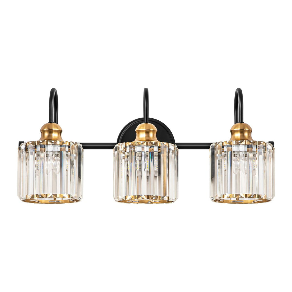 3/ 4-Light Modern Glam Crystal Dimmable Bathroom Vanity Light Linear Wall Light