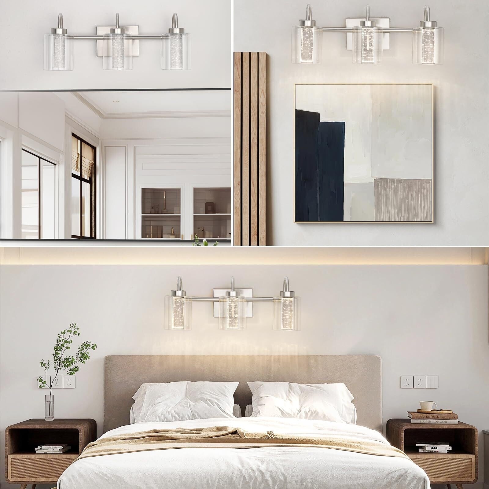 3/4/5/6 Light Brushed Nickel Bathroom Light Fixtures