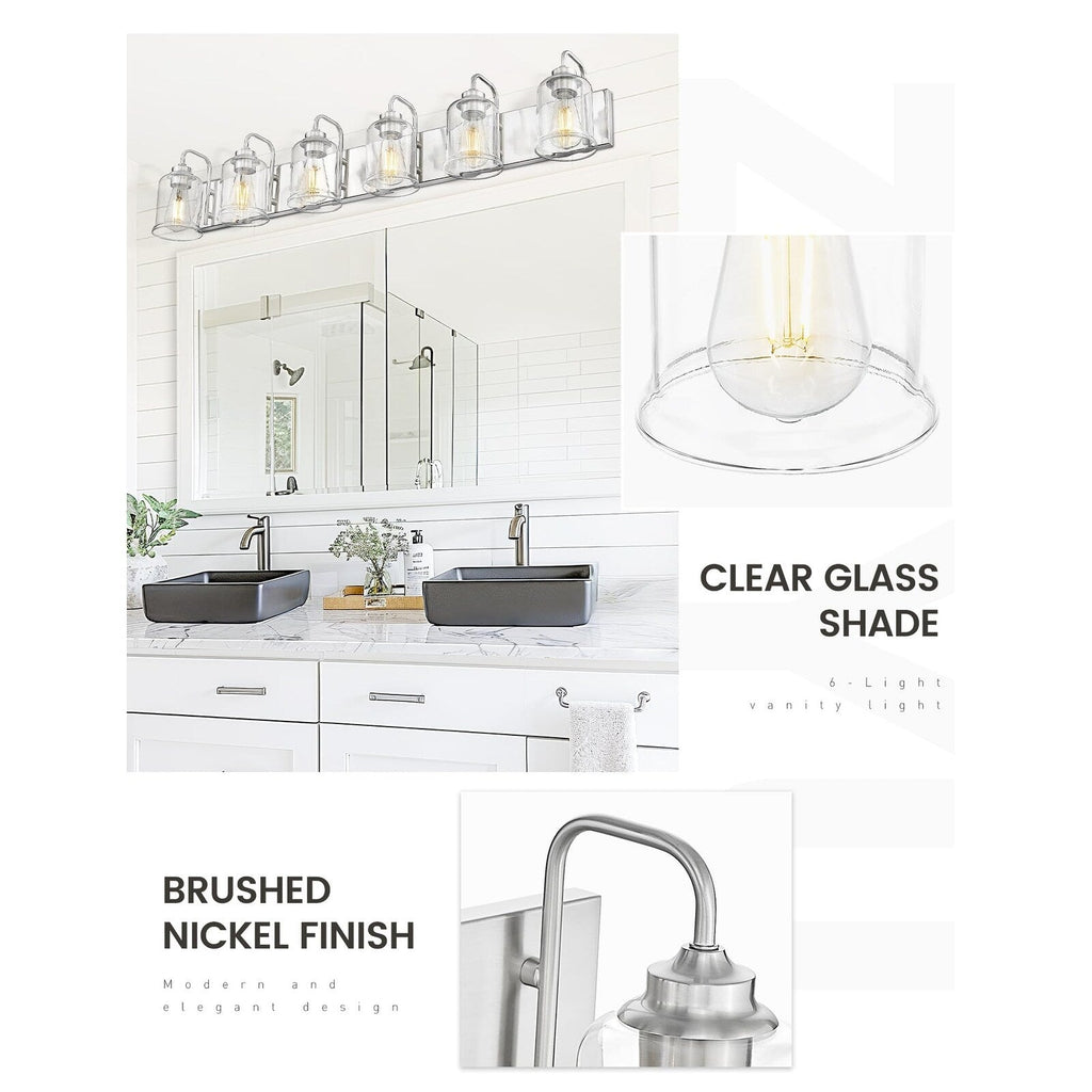 3/4/5/6-Light Modern Vanity Lights Over Mirror for Bathroom