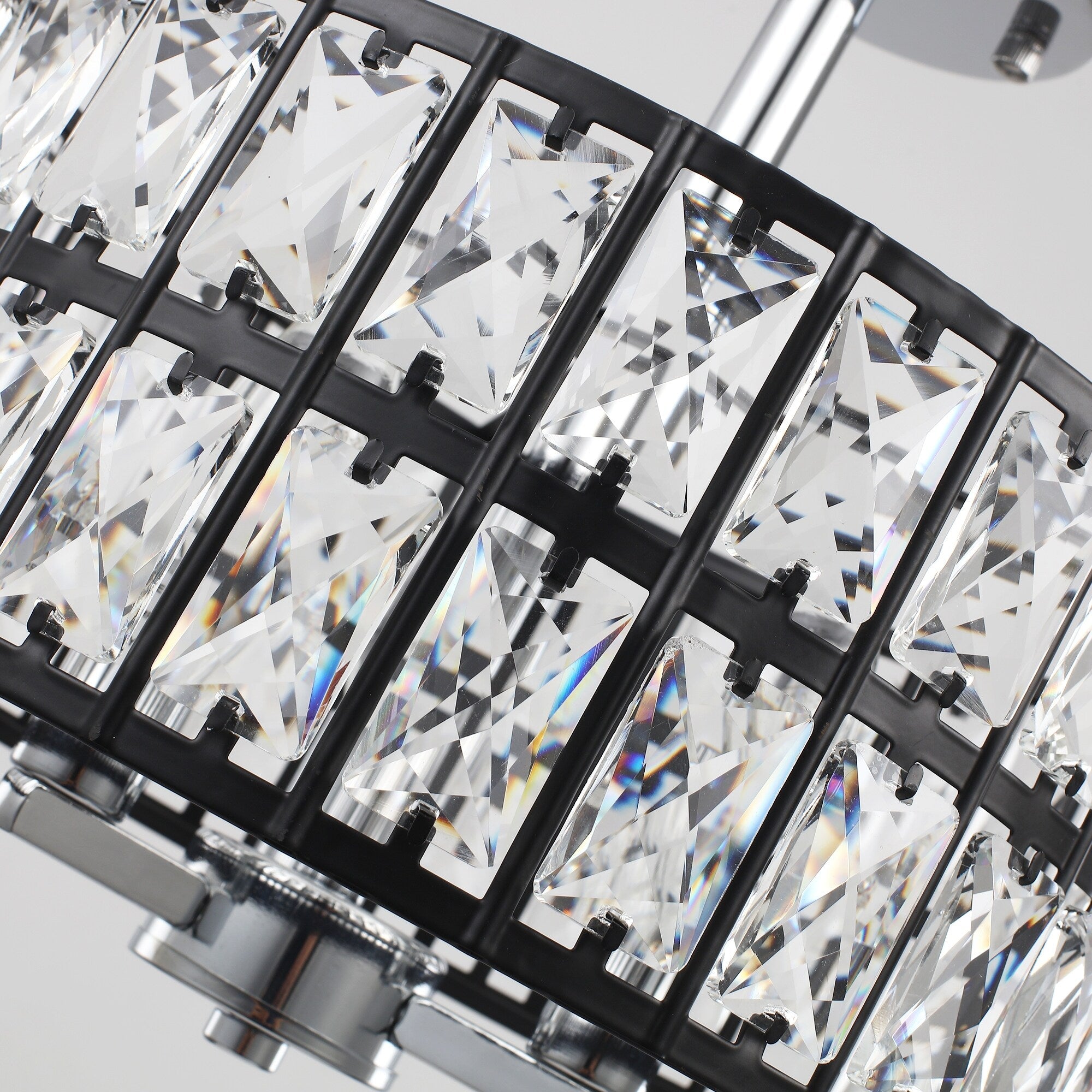 3-Light Crystal Semi Flush Mount Lights for Living Room Hallway