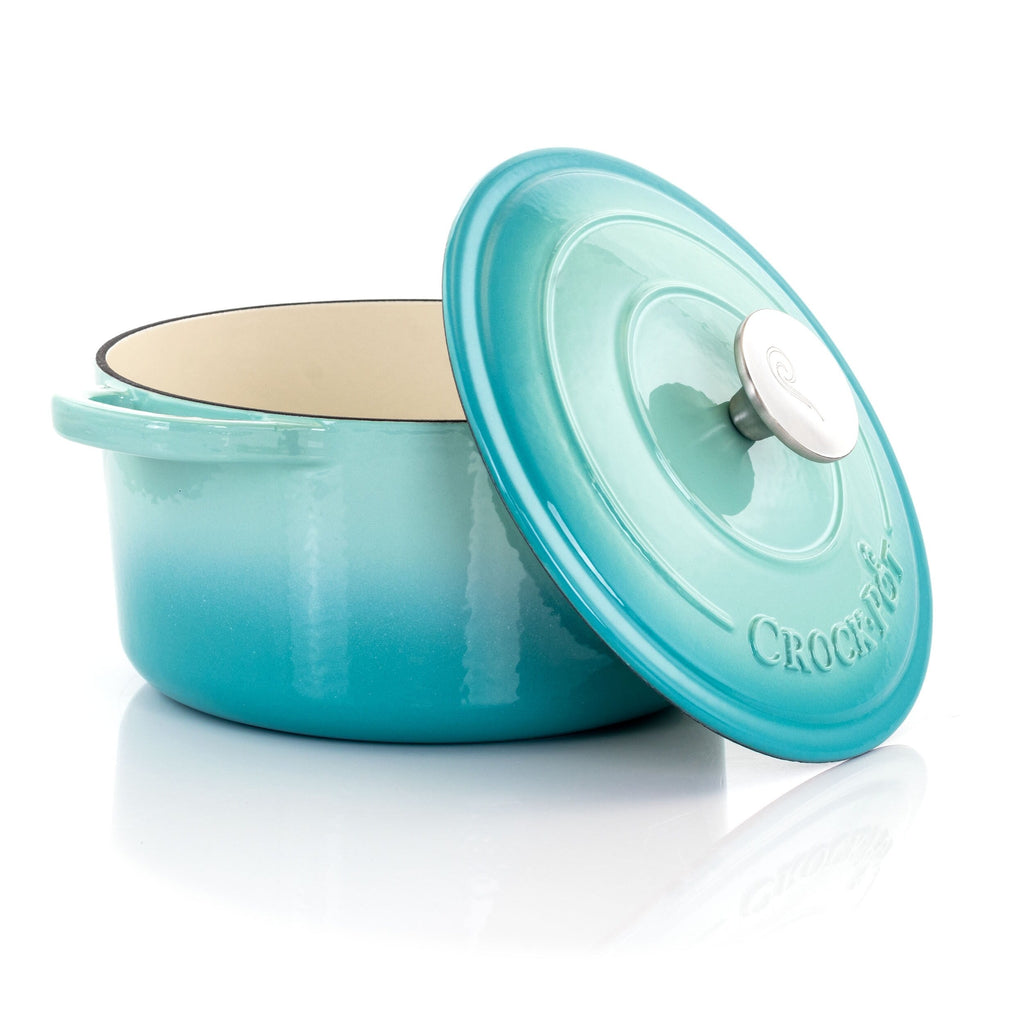 Cocotte en fonte émaillée de 3 litres, couleur bleu sarcelle arctique