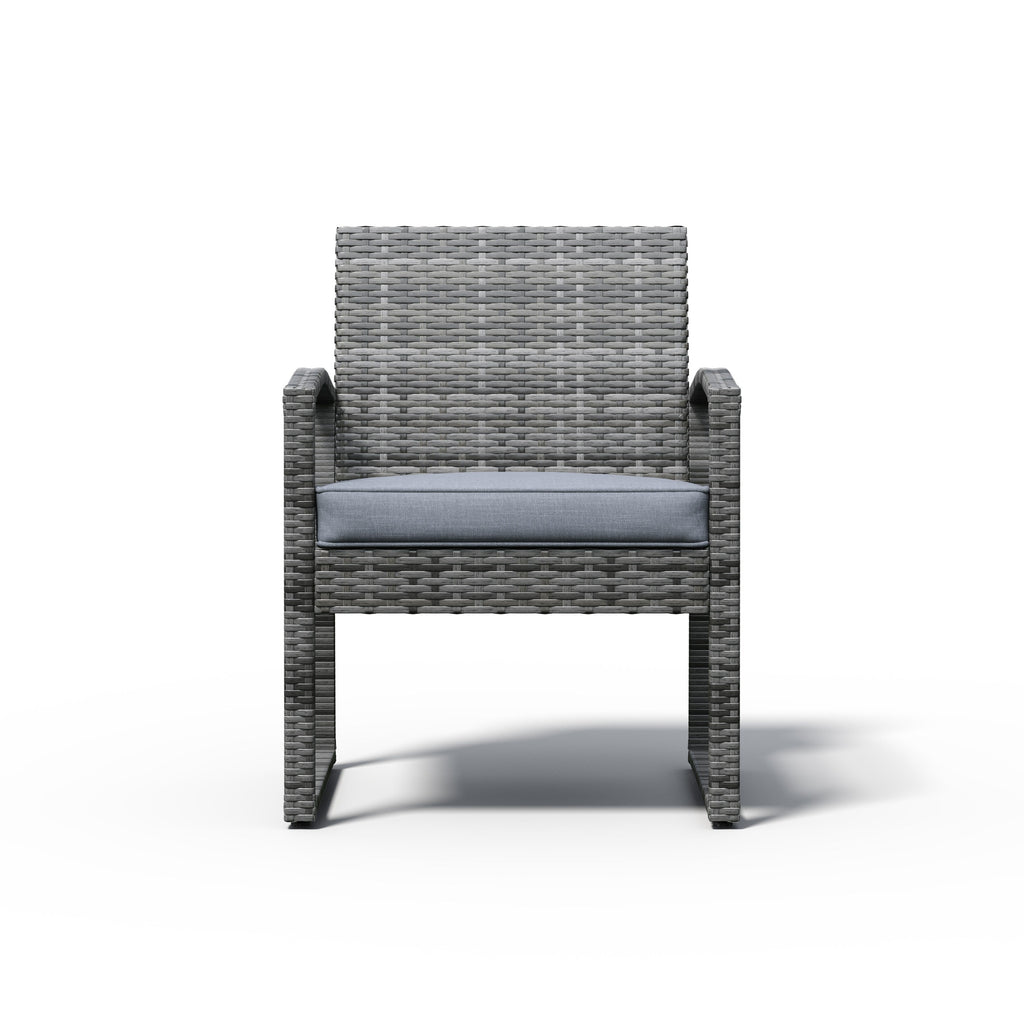 Ensemble de conversation 3 pièces en osier tressé avec coussins pour l'extérieur