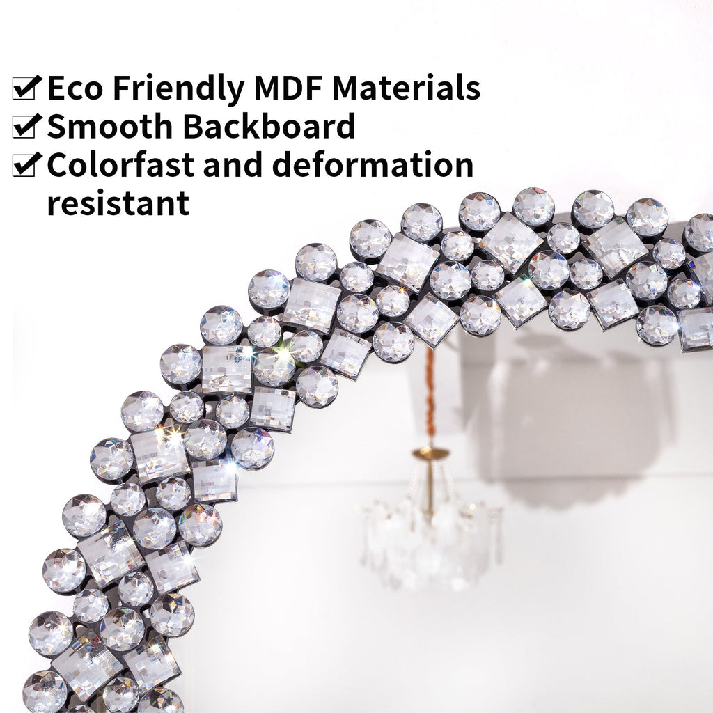 Crystal Accent Round Wall Mirror