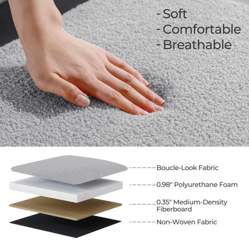 Banc ottoman de rangement en sherpa blanc cassé, repose-pieds, pour salon, chambre à coucher, pieds en bois