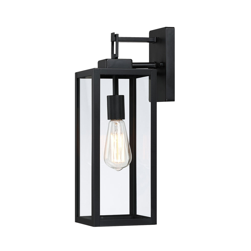 4-pack 1-Light Outdoor Wall Light with Matte Black Finish & Clear glass shade