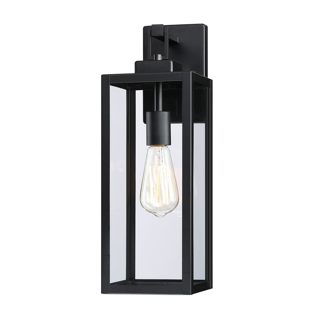 4-pack 1-Light Outdoor Wall Light with Matte Black Finish & Clear glass shade