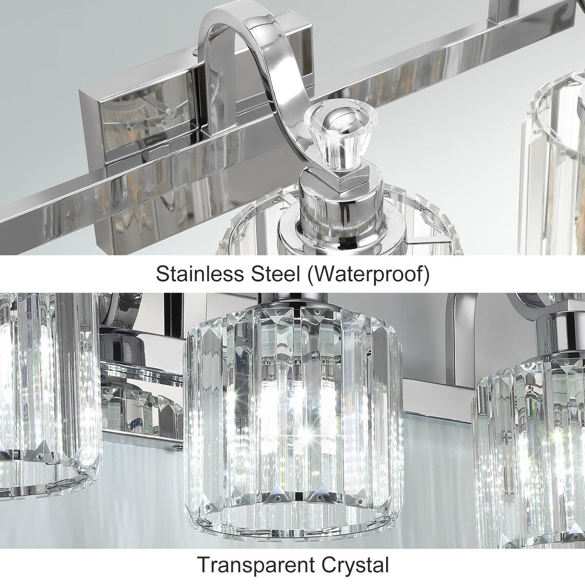 5-light Modern Crystal Bathroom Vanity Lighting Fixtures