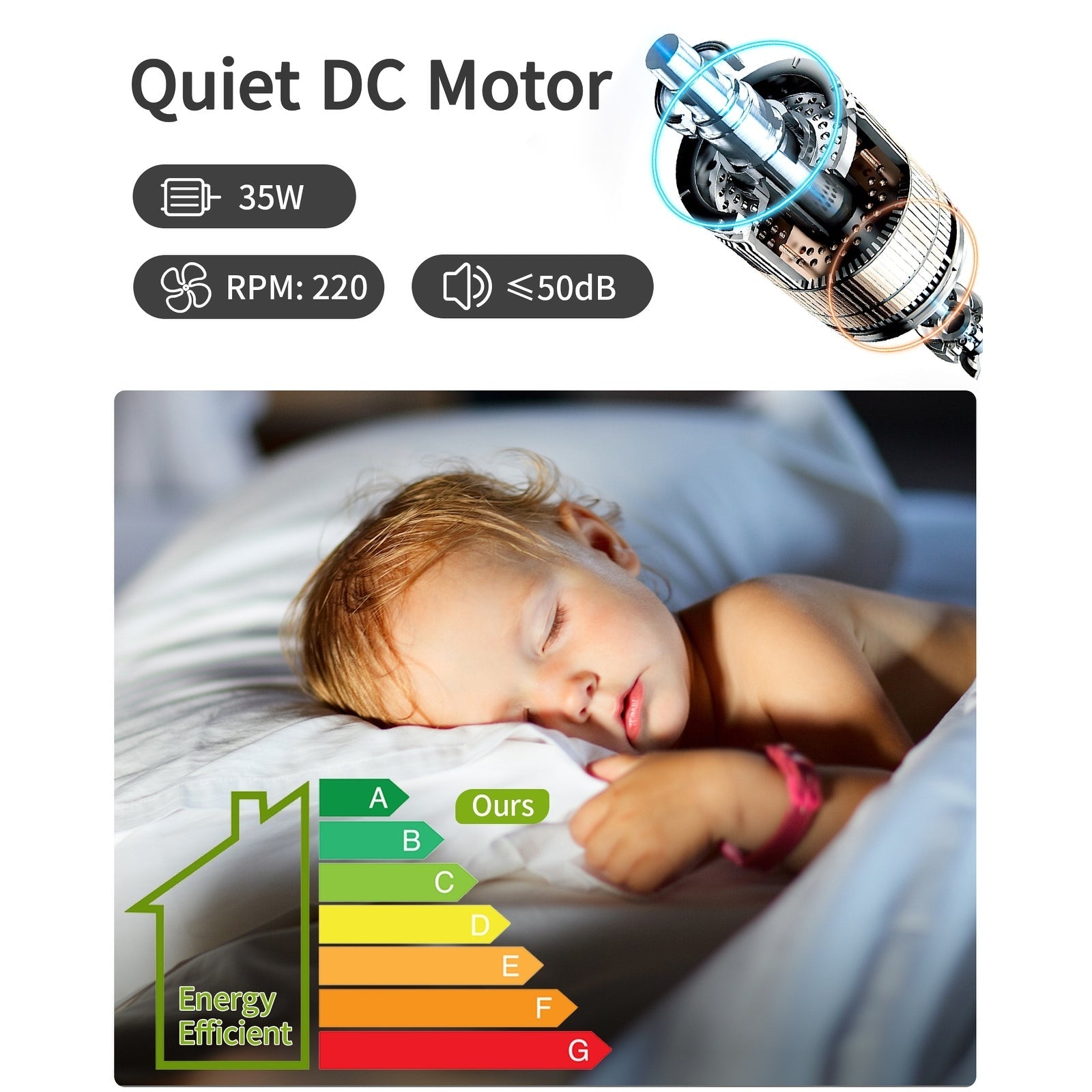 Ventilateur de plafond moderne en bois massif/ABS de 52 pouces avec télécommande (sans lumière), 6 vitesses de vent, flux d'air réversible