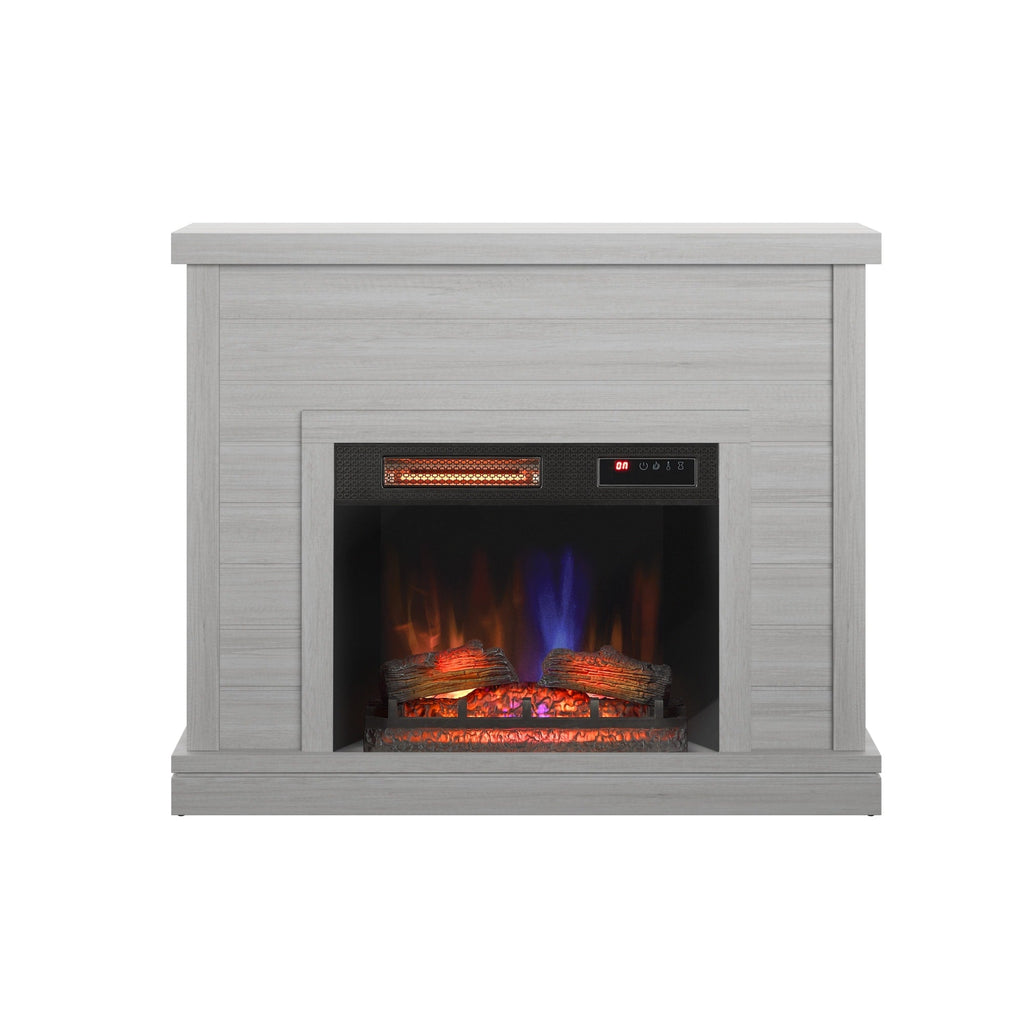 52 Manteau mural à clin avec insert de cheminée 3D