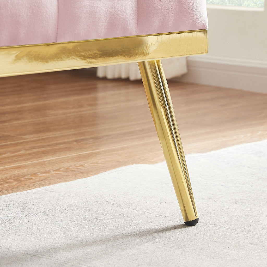 55.5 Velvet 2-Seater Sofa with 2 Pillows, Contemporary Design, and Easy Assembly