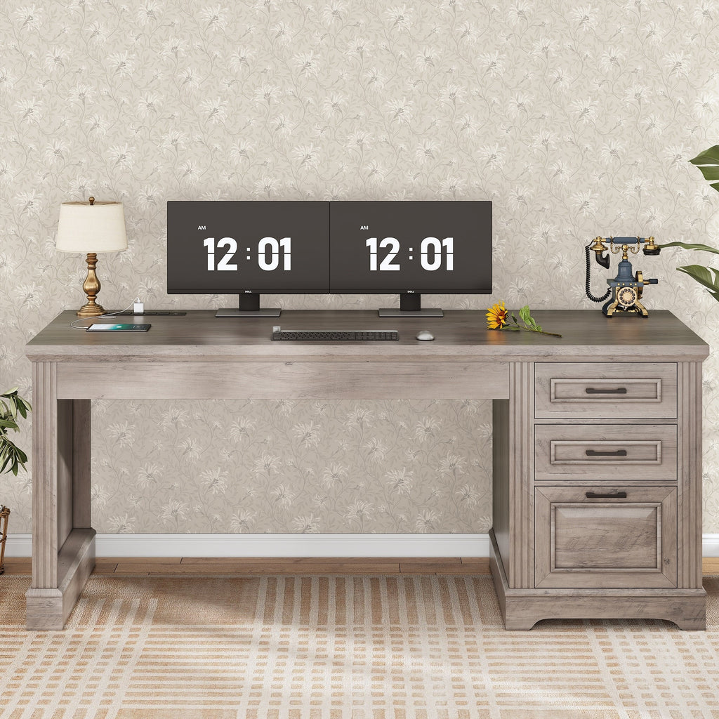 Bureau de direction de ferme Bureau à domicile Tiroir de classement Support d'écran Prise de courant