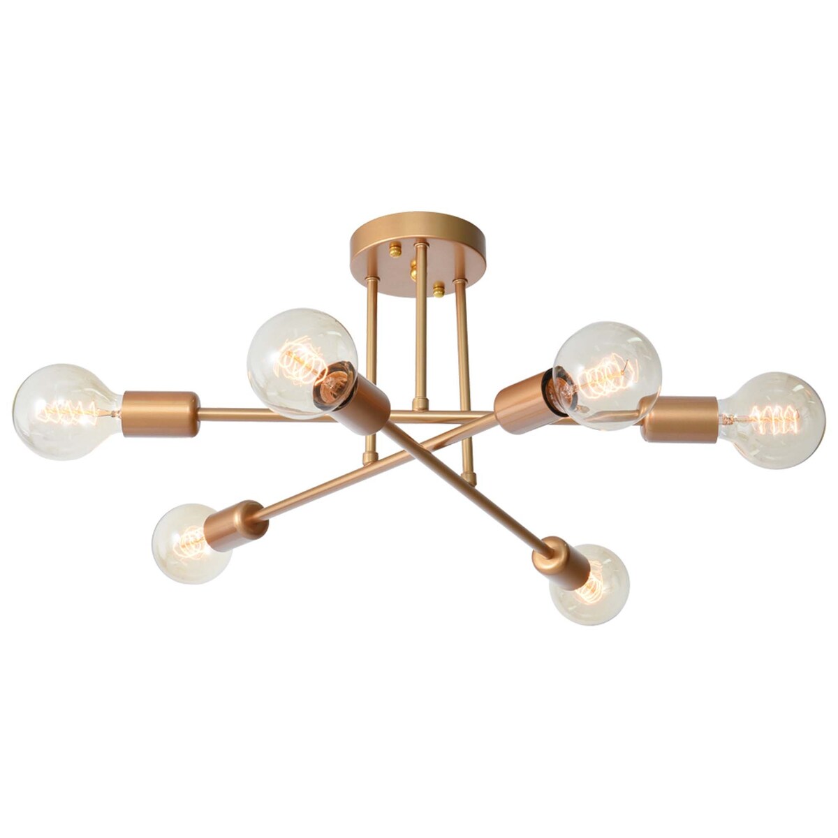 6 - Light Modern Metal 23.62'' Sputnik Semi-Flush Mount Ceiling Light