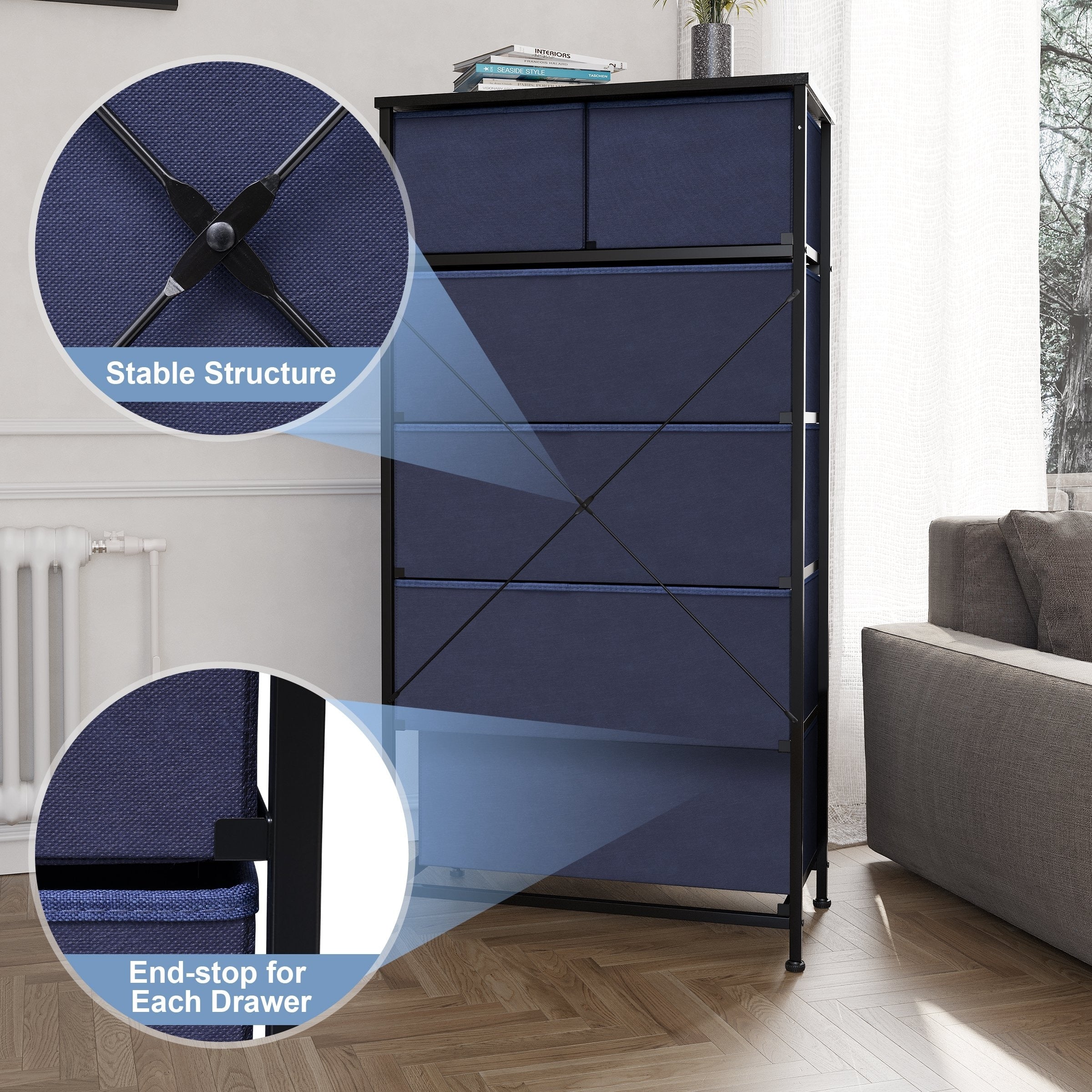 6-drawer Chest Vertical Dresser Storage Tower by Crestlive Products