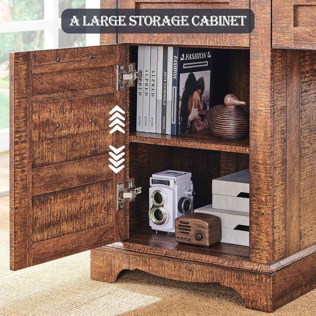 Bureau de direction en L de style ferme, bureau d'angle en bois, bureau d'ordinateur