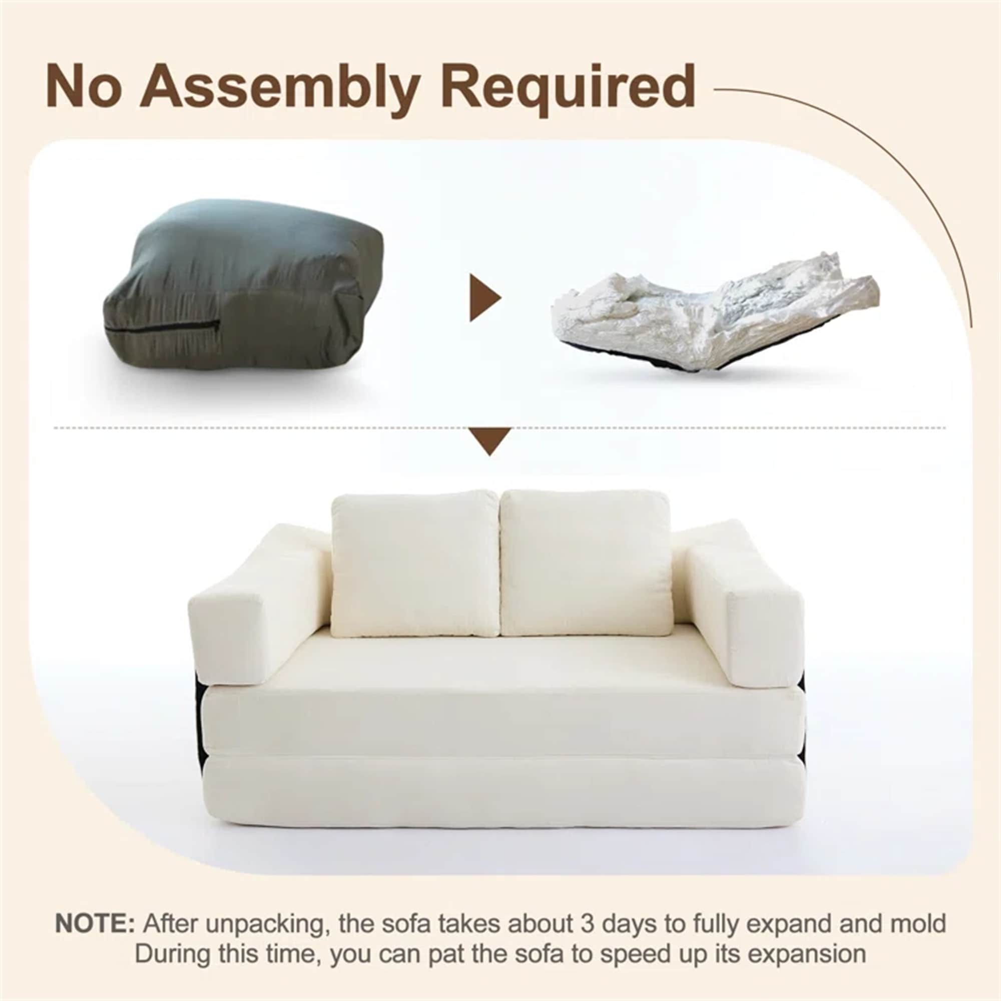 70.87 Upholstered Convertible Sleeper Sofa, Convertible Chair Floor Couch Comfy Sofa for Living Room, Bedroom, Chenille Fabric