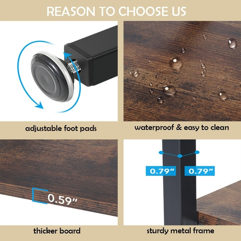 Bibliothèque industrielle 71, étagère à 6 niveaux en bois brun rustique, étagères à livres ouvertes