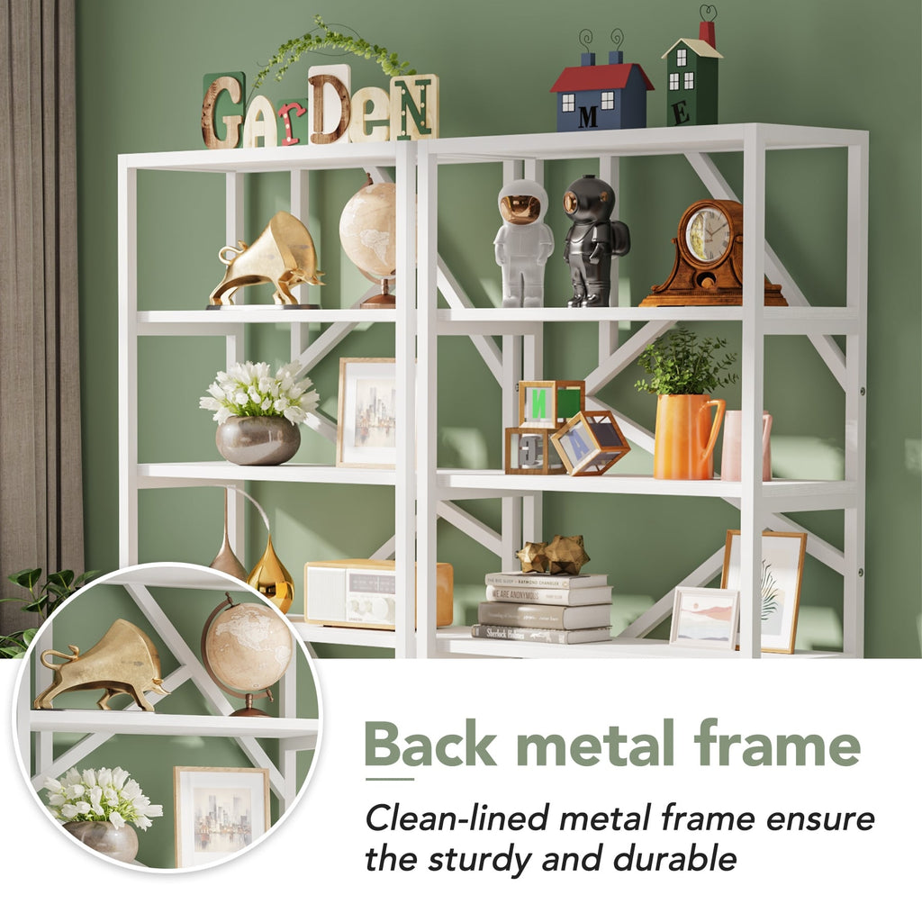 Bibliothèque industrielle 71, étagère à 6 niveaux en bois brun rustique, étagères à livres ouvertes