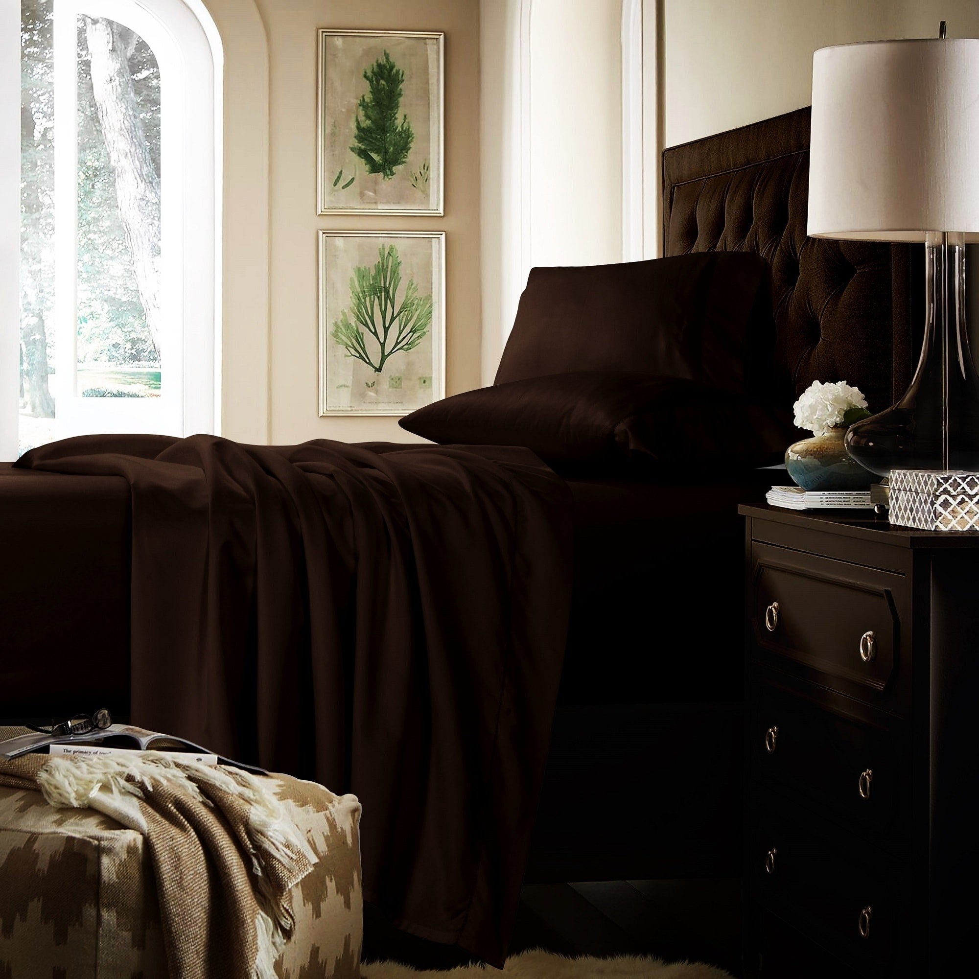 750TC Cotton Extra Deep Pocket Sheet Set with Oversized Flat Sheet