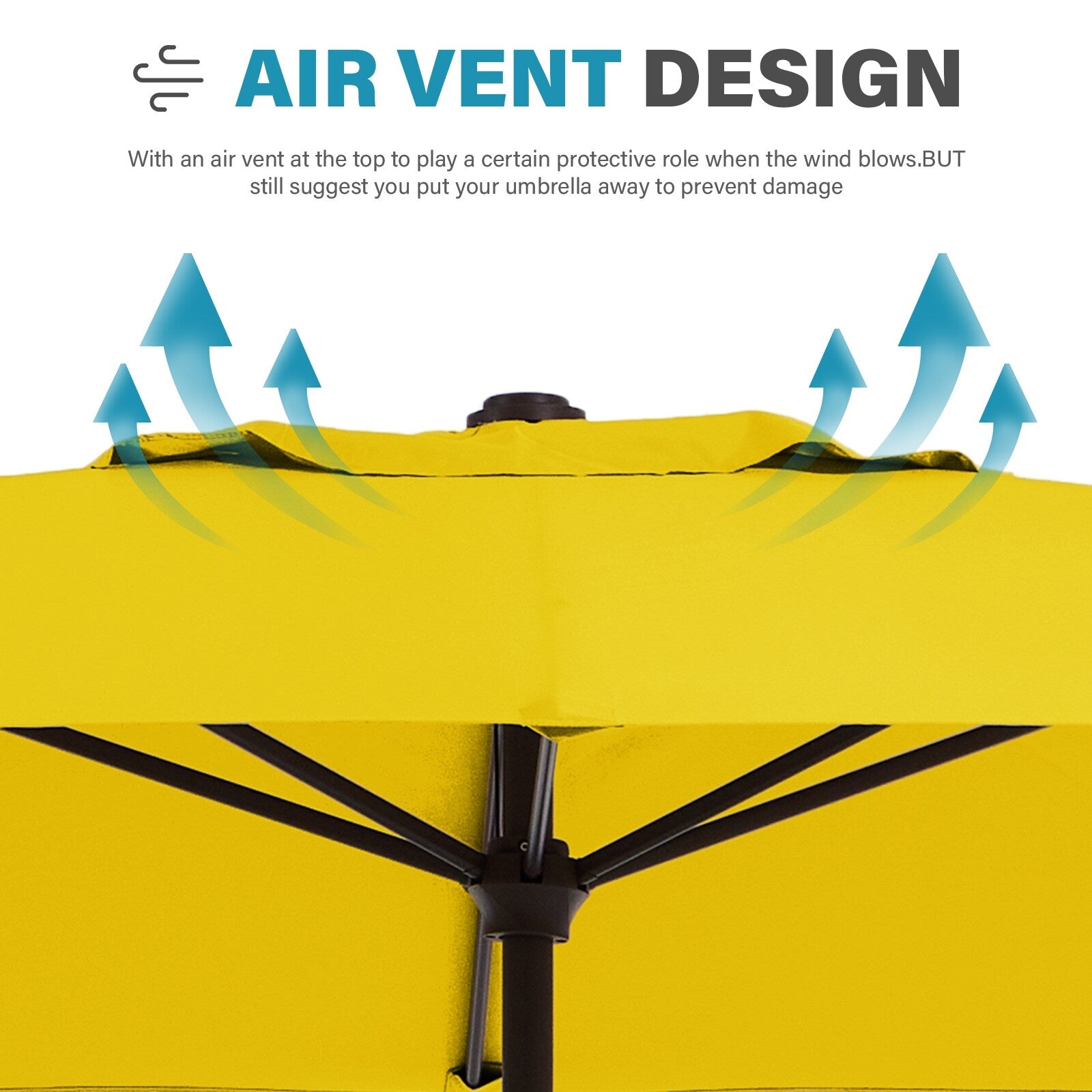 8*10ft Rectangular Patio Market Umbrella with Crank & Tilt，UV-Resistant