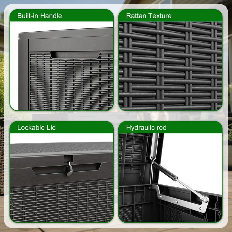 Outdoor Patio Storage Resin Lockable Deck Box