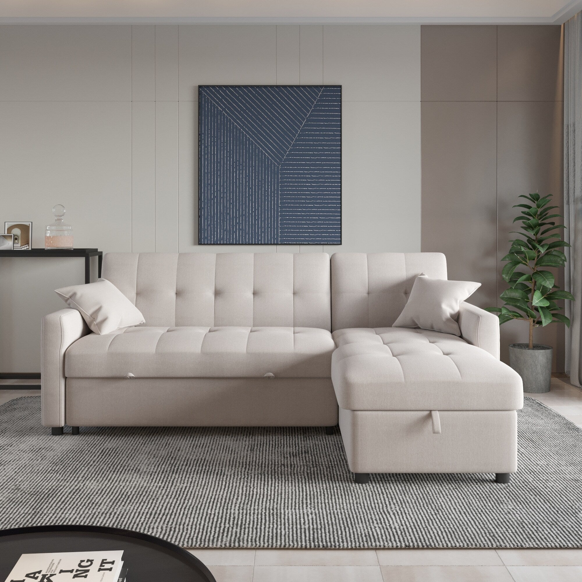 82'' Wide Reversible Sleeper Sofa & Chaise