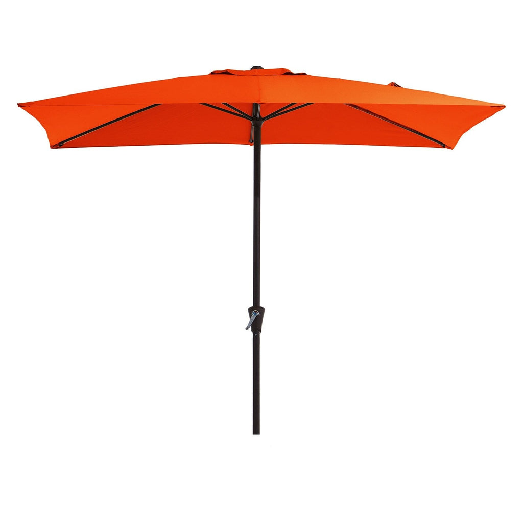 8*10ft Rectangular Patio Market Umbrella with Crank & Tilt，UV-Resistant