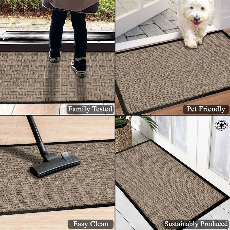 Tapis de porte A1HC neuf, durable et polyvalent, en caoutchouc polypropylène, pour usage intérieur et extérieur, toutes saisons.