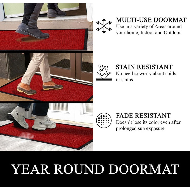 Tapis de porte A1HC neuf, durable et polyvalent, en caoutchouc polypropylène, pour usage intérieur et extérieur, toutes saisons.