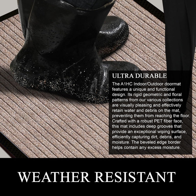 Tapis de porte A1HC neuf, durable et polyvalent, en caoutchouc polypropylène, pour usage intérieur et extérieur, toutes saisons.